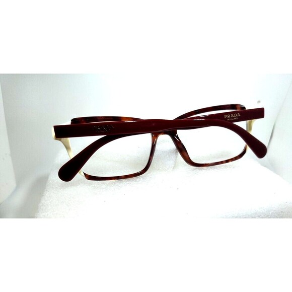Prada VPR RO1V Burgundy White Eyeglasses Frames Only Two Tone Italy 53-16-140 - Picture 6 of 14